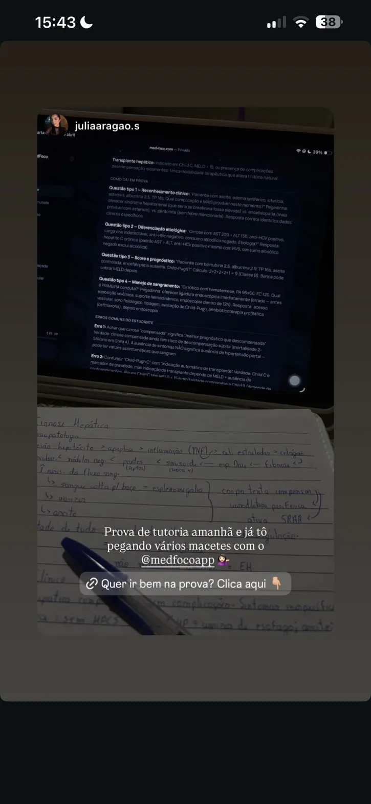 Story de @juliaaragao.s sobre MedFoco
